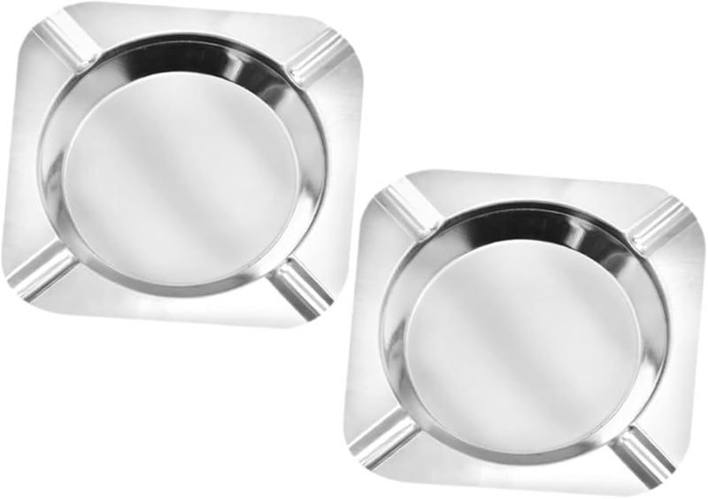 4 Pack Portable Stainless Steel Ashtrays for Outdoor Home Office Smokers Gift - Image 4